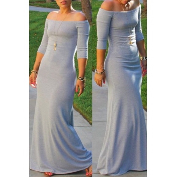 Off Shoulder Maxi Dress - Picture 2 of 4